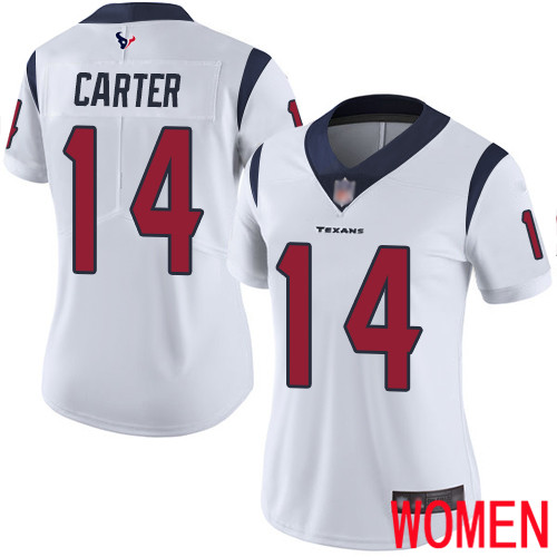 Houston Texans Limited White Women DeAndre Carter Road Jersey NFL Football #14 Vapor Untouchable->women nfl jersey->Women Jersey